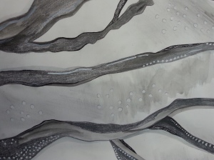 Close-up fish scales drawing.